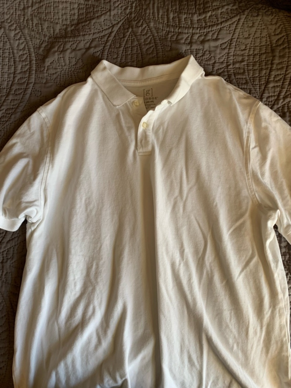 George Men's White Polo Shirt - Classic Collared Tee